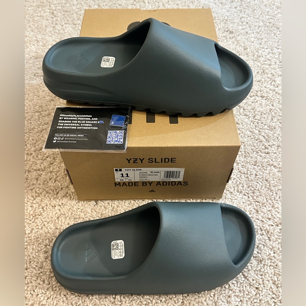 Adidas YZY Slide in a Slate Marine